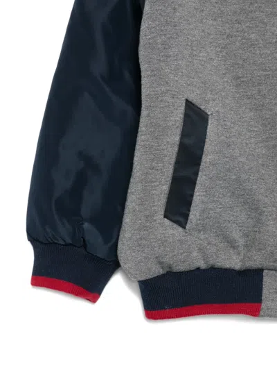 Patachou Contrast-panel Bomber Jacket In Gray
