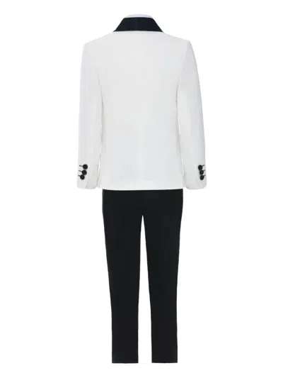 Moustache Shawl-lapel Suit (set Of Three) In White