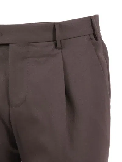 Pt Torino Pleat-detail Trousers In Brown