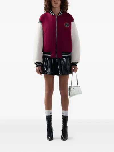 Gcds Patch-motif Bomber Jacket In Red