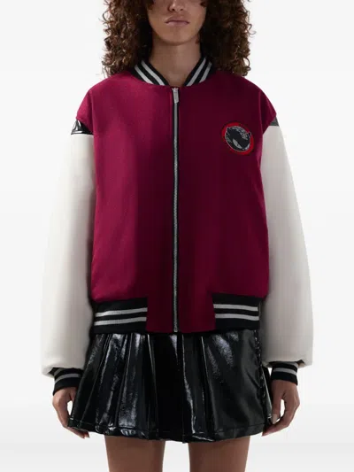 Gcds Patch-motif Bomber Jacket In Red