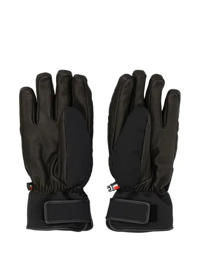 Moncler Grenoble Padded Soft Shell Gloves In Black