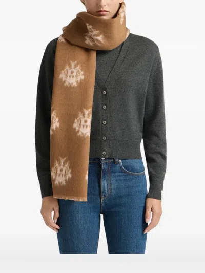 Bally Crest-motif Scarf In Brown