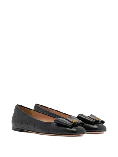 Bally B-bow Quilted Leather Ballet Flats In Black