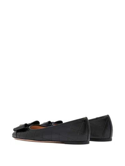 Bally B-bow Quilted Leather Ballet Flats In Black