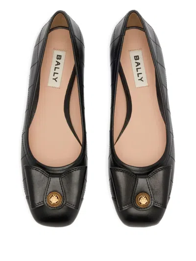 Bally B-bow Quilted Leather Ballet Flats In Black