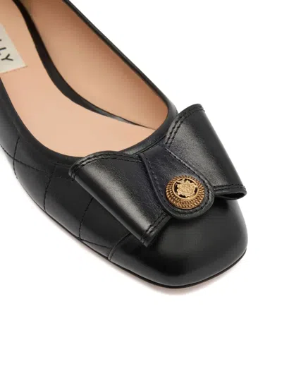 Bally B-bow Quilted Leather Ballet Flats In Black