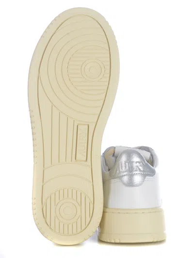Autry Low-top Sneakers With Perforated Detailing And Metallic Accents In White