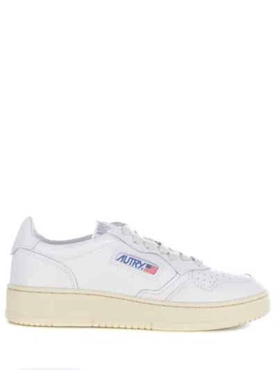 Autry Smooth Leather Low-top Sneakers With Perforated Detailing In White