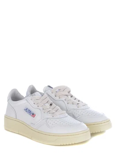 Autry Smooth Leather Low-top Sneakers With Perforated Detailing In White