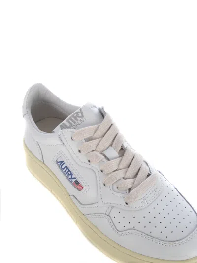 Autry Smooth Leather Low-top Sneakers With Perforated Detailing In White