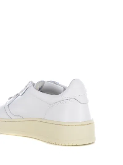 Autry Smooth Leather Low-top Sneakers With Perforated Detailing In White