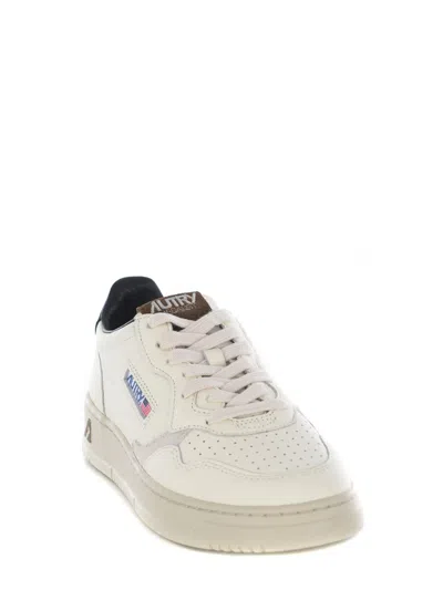 Autry Perforated Suede-trim Sneakers In Neutral