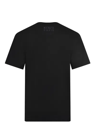 Kenzo Graphic Print Crew Neck Cotton T-shirt In Black