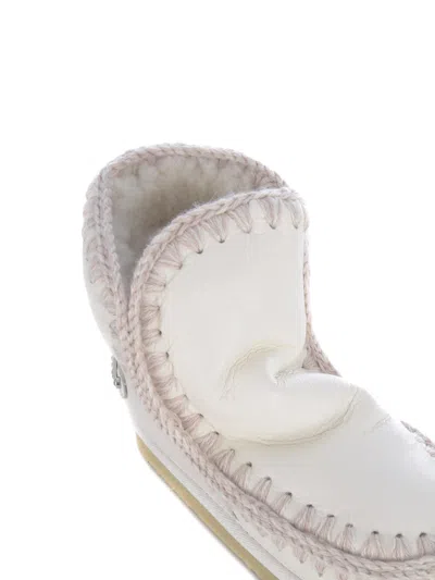 Mou Eskimo 18 Low Heels Ankle Boots In White