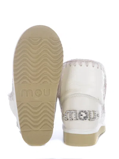 Mou Eskimo 18 Low Heels Ankle Boots In White