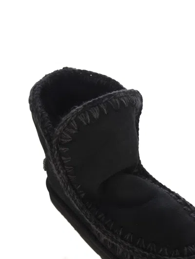 Mou Eskimo 18 Rhinestone Logo Ankle Boots In Black