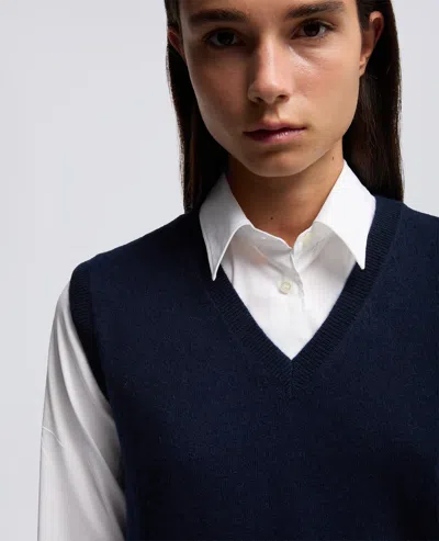 Aspesi Gilet In Lana Cashmere - Navy In Blue