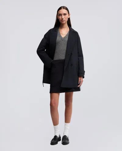 Aspesi Minigonna In Lana Vergine E Alpaca - Navy In Blue