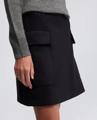 Aspesi Minigonna In Lana Vergine E Alpaca - Navy In Blue