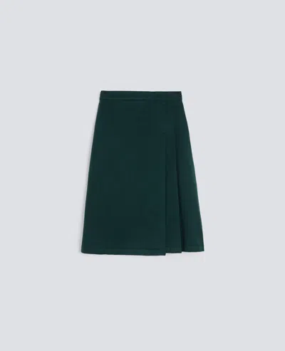 Aspesi Gonna Longuette In Gabardina Di Cotone Stretch - Verde Inglese In Gray