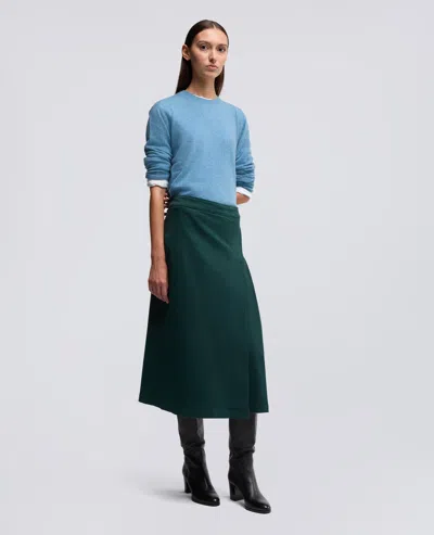 Aspesi Gonna Longuette In Gabardina Di Cotone Stretch - Verde Inglese In Gray