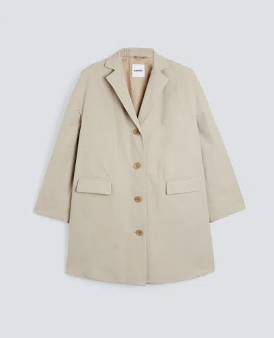 Aspesi Cappotto Cedrata In Tela Di Misto Cotone - Sabbia In Sand