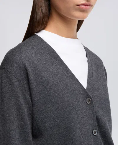 Aspesi Cardigan In Lana E Cashmere - Antracite In Gray