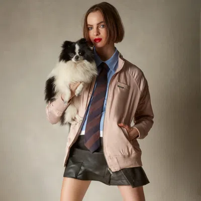 Members Only Washed Satin Boyfriend Jacket In Pink