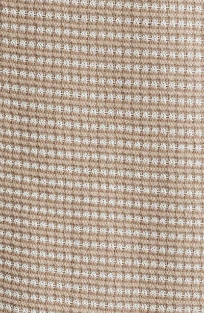 Rag & Bone Harvey Jacquard Stripe Knit Short Sleeve Button-up Shirt In Neutral