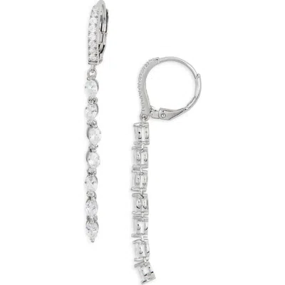 Nordstrom Rack Cubic Zirconia Linear Drop Earrings In Silver