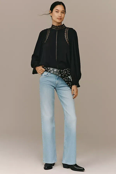 Mother Bookie Sneak High-rise Bootleg Jeans In Blue