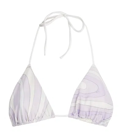 Pucci Marmo Triangle Bikini Top In Purple