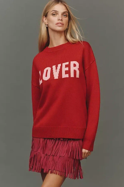English Factory Crewneck Statement Sweater In Red