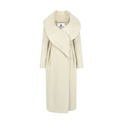 Merlenne Women's White Hug Me Coat In Soft Wool In White
