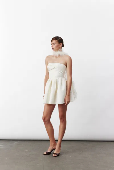 Nazli Ceren Women's White Freya Mini Dress In Vanilla Ice In White