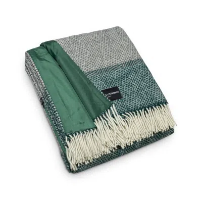 Heating & Plumbing London Green / Grey Pure New Wool Picnic Blanket - Down To The Valley - No Strap In Multi