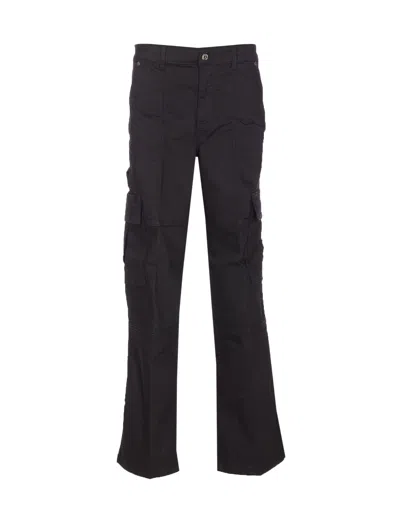 Liu •jo Cargo Style Jeans Featuring Multiple Pockets In Black