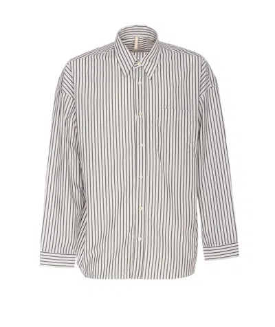 Sunflower Striped Long Sleeve Button-down Shirt In Gray