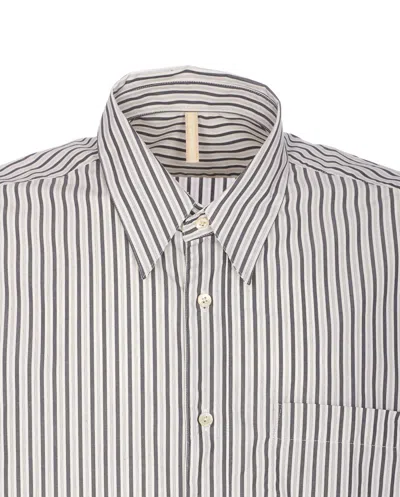 Sunflower Striped Long Sleeve Button-down Shirt In Gray