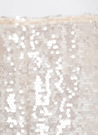 Peserico Midi Skirt With Sequins And Side Vent In Neutral