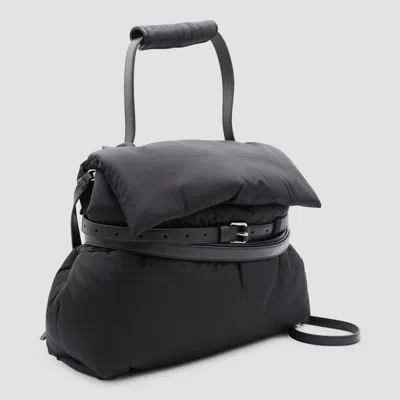 Moschino Black Leather Top Handle Bag In Black