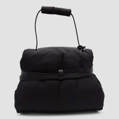 Moschino Black Leather Top Handle Bag In Black