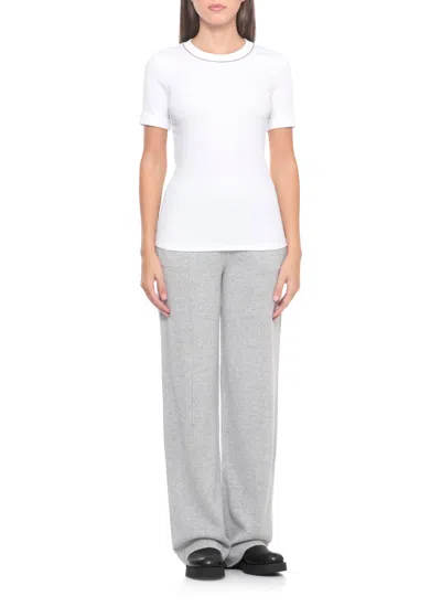 Peserico Fitted Short Sleeve Cotton T-shirt In Red