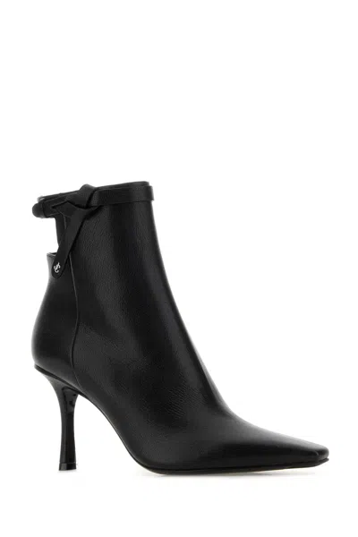 Jimmy Choo Camie Black Ankle Boots With Knot Detail In Leather Woman In Black