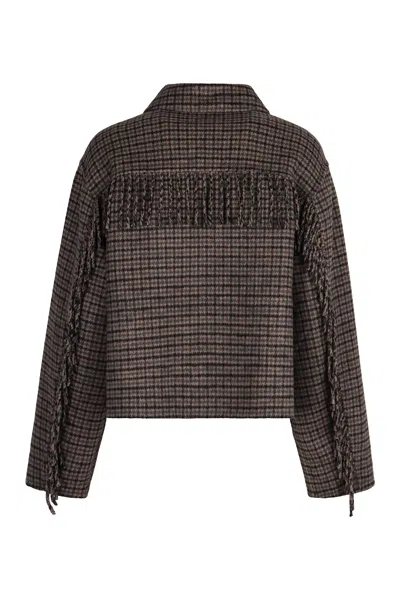 P.a.r.o.s.h . Fringe Jacket In Brown
