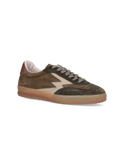 Moa Master Of Arts Lightning-bolt Suede Sneakers In Brown