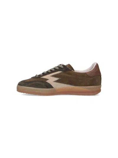 Moa Master Of Arts Lightning-bolt Suede Sneakers In Brown
