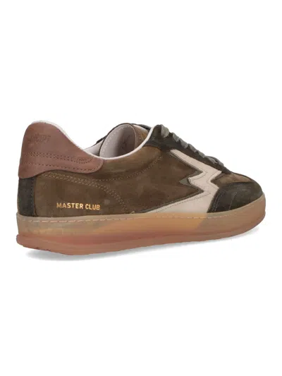 Moa Master Of Arts Lightning-bolt Suede Sneakers In Brown