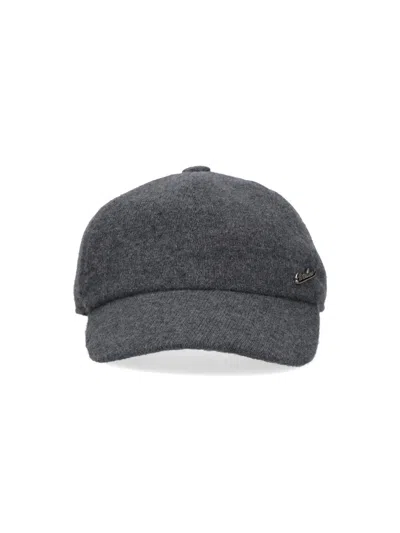 Borsalino Hiker Baseball Cap In Gray